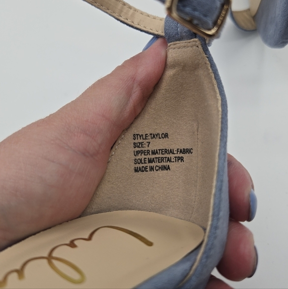 Lulus | Light Blue Suede 4" Strappy Heels Size 7 - Picture 8 of 9